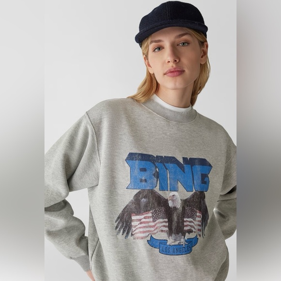 Anine Bing Tops - Anine Bing Vintage Blue Eagle Sweatshirt